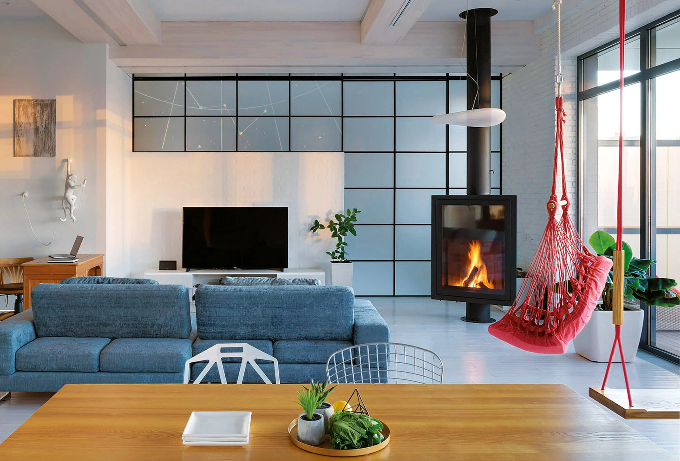 Wood-Burning Fireplace